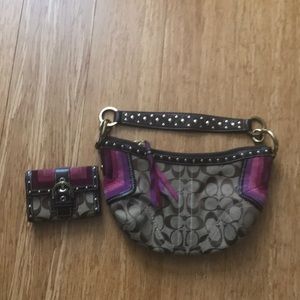 Coach Satchel Purse with Matching Wallet